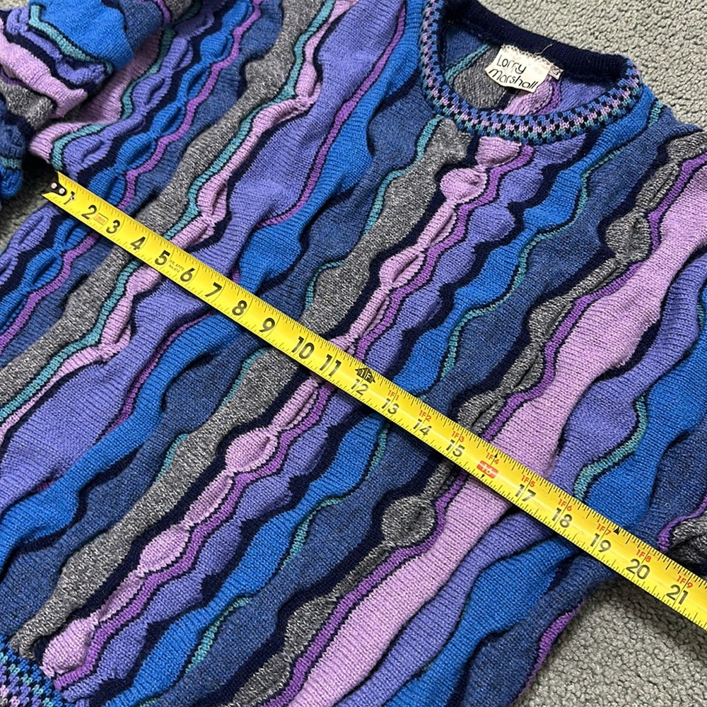 VINTAGE 90's Lorry Marshall Coogi style colorful biggie sweater Size L - Picture 6 of 8